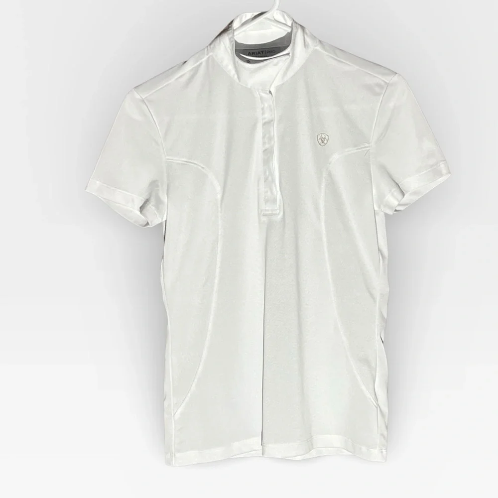 Ariat® Ladies’ White Aptos Equestrian Show Short  Sleeve Event Dressage NWOT XS - Picture 6 of 8